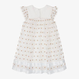 Caramelo Kids-Girls Ivory Floral Tulle Dress | Childrensalon Outlet