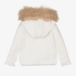 Caramelo Kids-Кремовая вязаная худи на молнии для девочек | Childrensalon Outlet