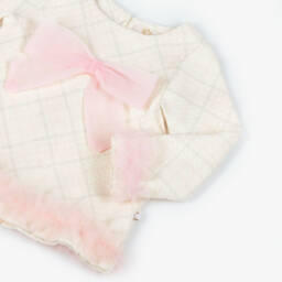 Caramelo Kids-Girls Ivory & Pink Checked Shorts Set | Childrensalon Outlet