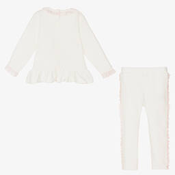 كاراميلو كيدز -Girls Ivory Velour Trouser Set | Childrensalon Outlet