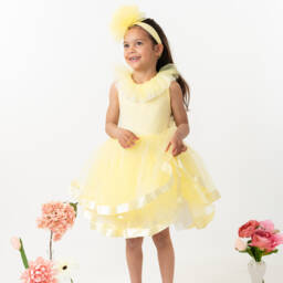 Caramelo Kids-Платье из лимонного тюля для девочек | Childrensalon Outlet
