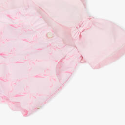 Caramelo Kids-Girls Light Pink Bow Motif Shorts Set | Childrensalon Outlet