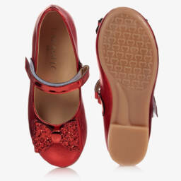 كاراميلو كيدز -حذاء بمب جلد صناعي لون أحمر للبنات | Childrensalon Outlet