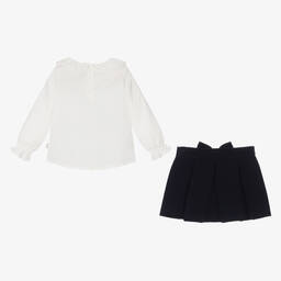 Caramelo Kids-Комплект с синей бархатной юбкой | Childrensalon Outlet