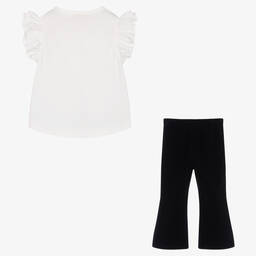 Caramelo Kids-Girls Navy Blue Velvet Trousers Set | Childrensalon Outlet