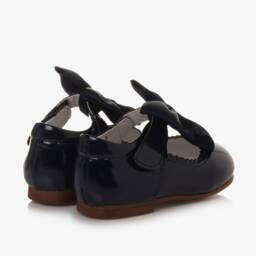 Caramelo Kids-حذاء ماري جين للبنات باللون الكحلي مع فيونكة ساتان | Childrensalon Outlet