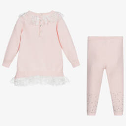 Caramelo Kids-Girls Pale Pink Knit Set | Childrensalon Outlet
