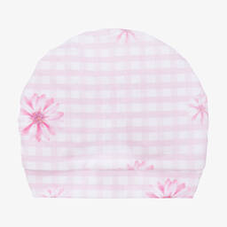 Caramelo Kids-Girls Pink Checked Cotton Turban | Childrensalon Outlet