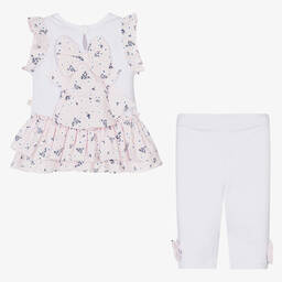 Caramelo Kids-Girls Pink Cotton Leggings Set | Childrensalon Outlet