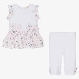 Caramelo Kids-Girls Pink Cotton Leggings Set | Childrensalon Outlet