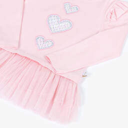 Caramelo Kids-Girls Pink Cotton Leggings Set with Heart Motifs | Childrensalon Outlet