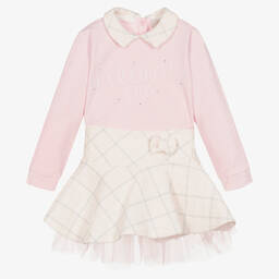 Caramelo Kids-Girls Pink Cotton Tweed Skirt Set | Childrensalon Outlet