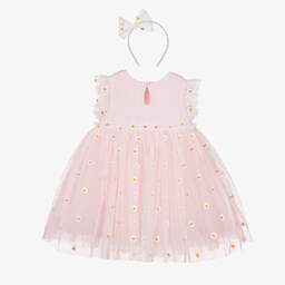 Caramelo Kids-Girls Pink Embroidered Tulle Dress Set | Childrensalon Outlet