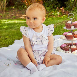 Caramelo Kids-Girls Pink Floral Shorts Set | Childrensalon Outlet