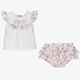 Caramelo Kids-Girls Pink Floral Shorts Set | Childrensalon Outlet
