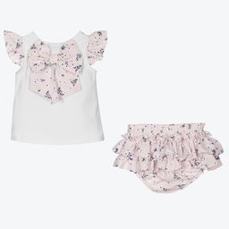 Caramelo Kids-Girls Pink Floral Shorts Set | Childrensalon Outlet