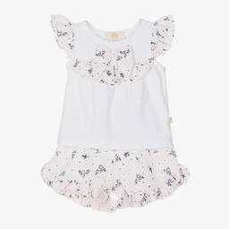 Caramelo Kids-Girls Pink Floral Shorts Set | Childrensalon Outlet