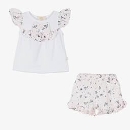 Caramelo Kids-Girls Pink Floral Shorts Set | Childrensalon Outlet