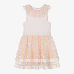 Caramelo Kids-Girls Pink Rainbow Sequin & Diamanté Dress | Childrensalon Outlet