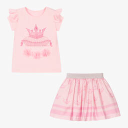 Caramelo Kids-Girls Pink Top & Skirt Set | Childrensalon Outlet