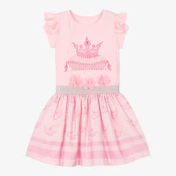 Caramelo Kids-Girls Pink Top & Skirt Set | Childrensalon Outlet