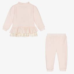 كاراميلو كيدز -بدلة رياضية قطن قطيفة لون زهري للبنات | Childrensalon Outlet