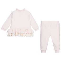 كاراميلو كيدز -بدلة رياضية قطن قطيفة لون زهري للبنات | Childrensalon Outlet