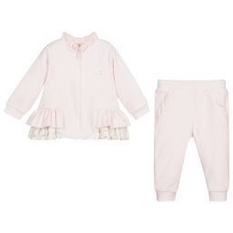 كاراميلو كيدز -بدلة رياضية قطن قطيفة لون زهري للبنات | Childrensalon Outlet