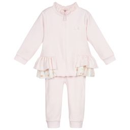 كاراميلو كيدز -بدلة رياضية قطن قطيفة لون زهري للبنات | Childrensalon Outlet