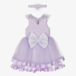 Caramelo Kids-Girls Purple & Glitter Tulle Dress Set | Childrensalon Outlet