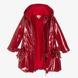 Caramelo Kids-Girls Red Bow Raincoat  | Childrensalon Outlet