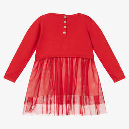 Caramelo Kids-Girls Red Cotton & Tulle Dress | Childrensalon Outlet