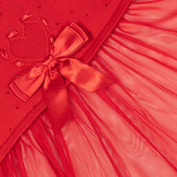 Caramelo Kids-Girls Red Cotton & Tulle Dress | Childrensalon Outlet