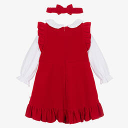 Caramelo Kids-Комплект с красным платьем из хлопкового бархата | Childrensalon Outlet