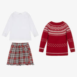 Caramelo Kids-Girls Red Skirt Set | Childrensalon Outlet