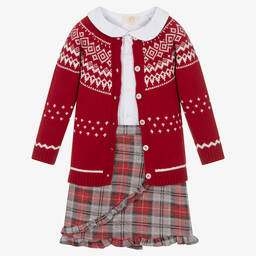 Caramelo Kids-Girls Red Skirt Set | Childrensalon Outlet