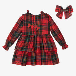 Caramelo Kids-Girls Red Tartan Dress | Childrensalon Outlet