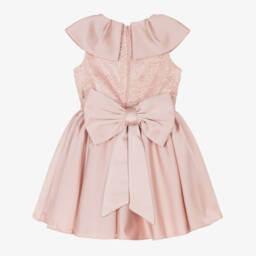 Caramelo Kids-فستان حريري وردي للبنات مع فيونكة | Childrensalon Outlet