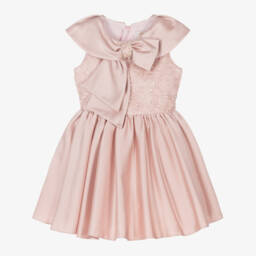 Caramelo Kids-فستان حريري وردي للبنات مع فيونكة | Childrensalon Outlet