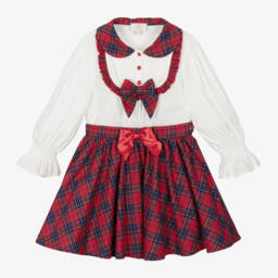 Caramelo Kids-Girls Tartan Skirt Ensemble | Childrensalon Outlet