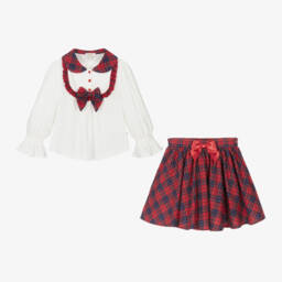 Caramelo Kids-Girls Tartan Skirt Ensemble | Childrensalon Outlet