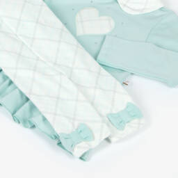 Caramelo Kids-Girls Teal Blue Cotton Leggings Set | Childrensalon Outlet