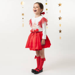 Caramelo Kids-Girls Twirl-Ready Red & White Ensemble | Childrensalon Outlet