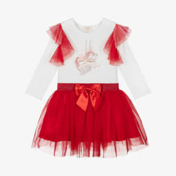 Caramelo Kids-Girls Twirl-Ready Red & White Ensemble | Childrensalon Outlet