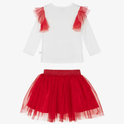 Caramelo Kids-Girls Twirl-Ready Red & White Ensemble | Childrensalon Outlet