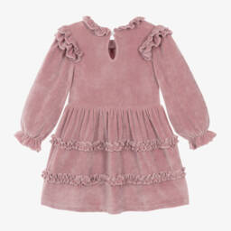 Caramelo Kids-Girls Velvet Bow Dress in Pink | Childrensalon Outlet