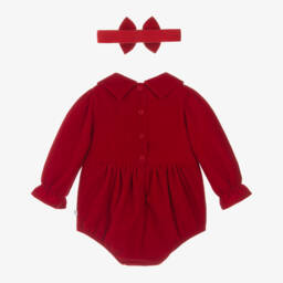 Caramelo Kids-Girls Velvet Bow Shortie Set | Childrensalon Outlet