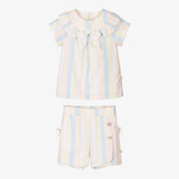 Caramelo Kids-Girls Vibrant Rainbow Striped Ensemble | Childrensalon Outlet