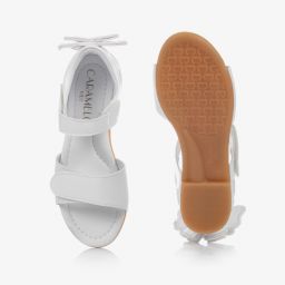 Caramelo Kids-Белые сандалии с бантиками для девочек | Childrensalon Outlet