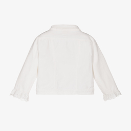 Caramelo Kids-Girls White Diamanté Jacket | Childrensalon Outlet